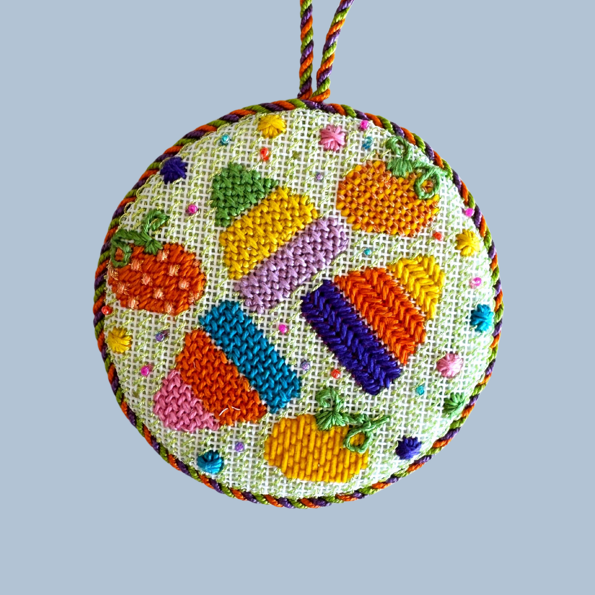 Colorful Candy Corn Round Canvas