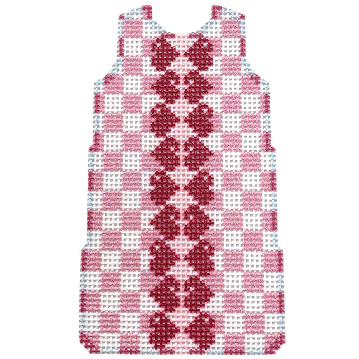 Checks/Hearts Trim Mini Shift Canvas