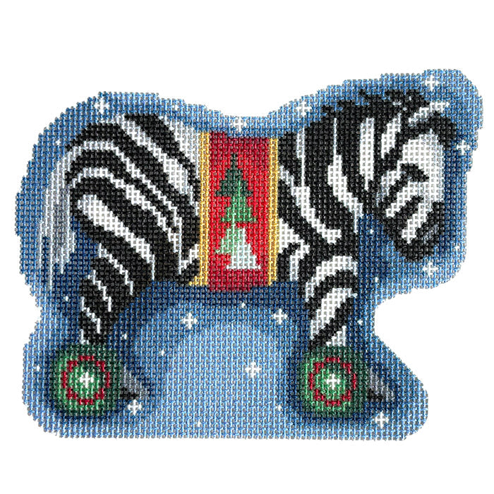 Trees on Red Zebra on Wheels Ornament Canvas