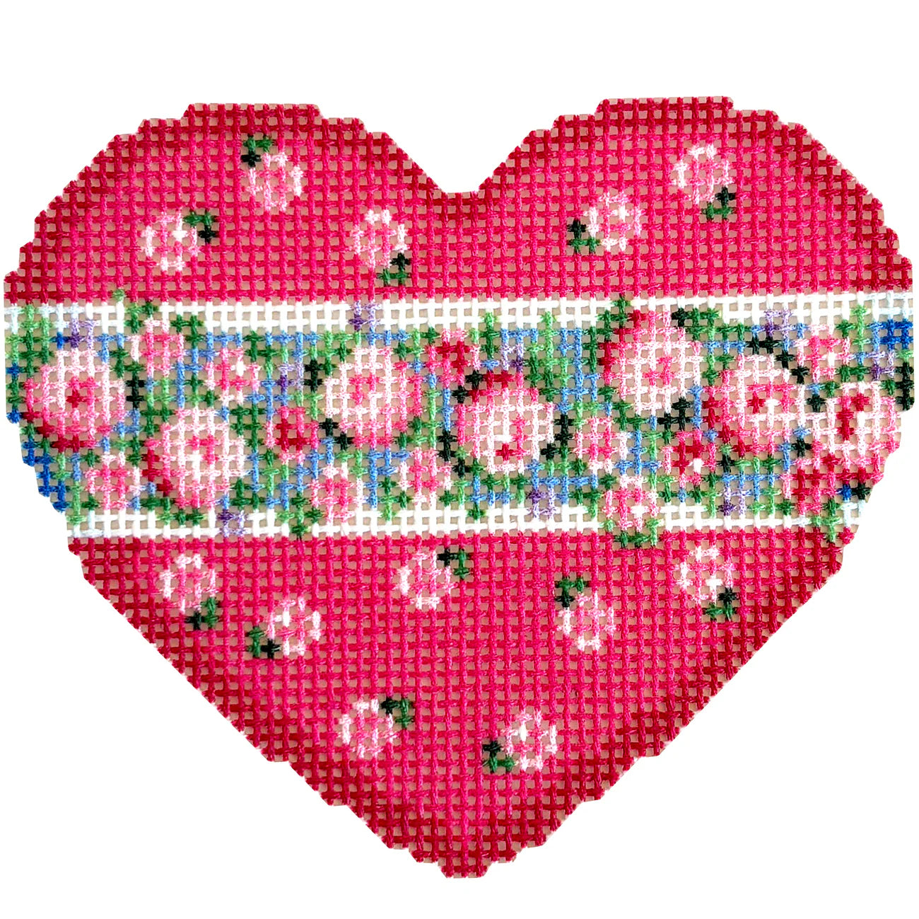 Rose Border Heart Canvas