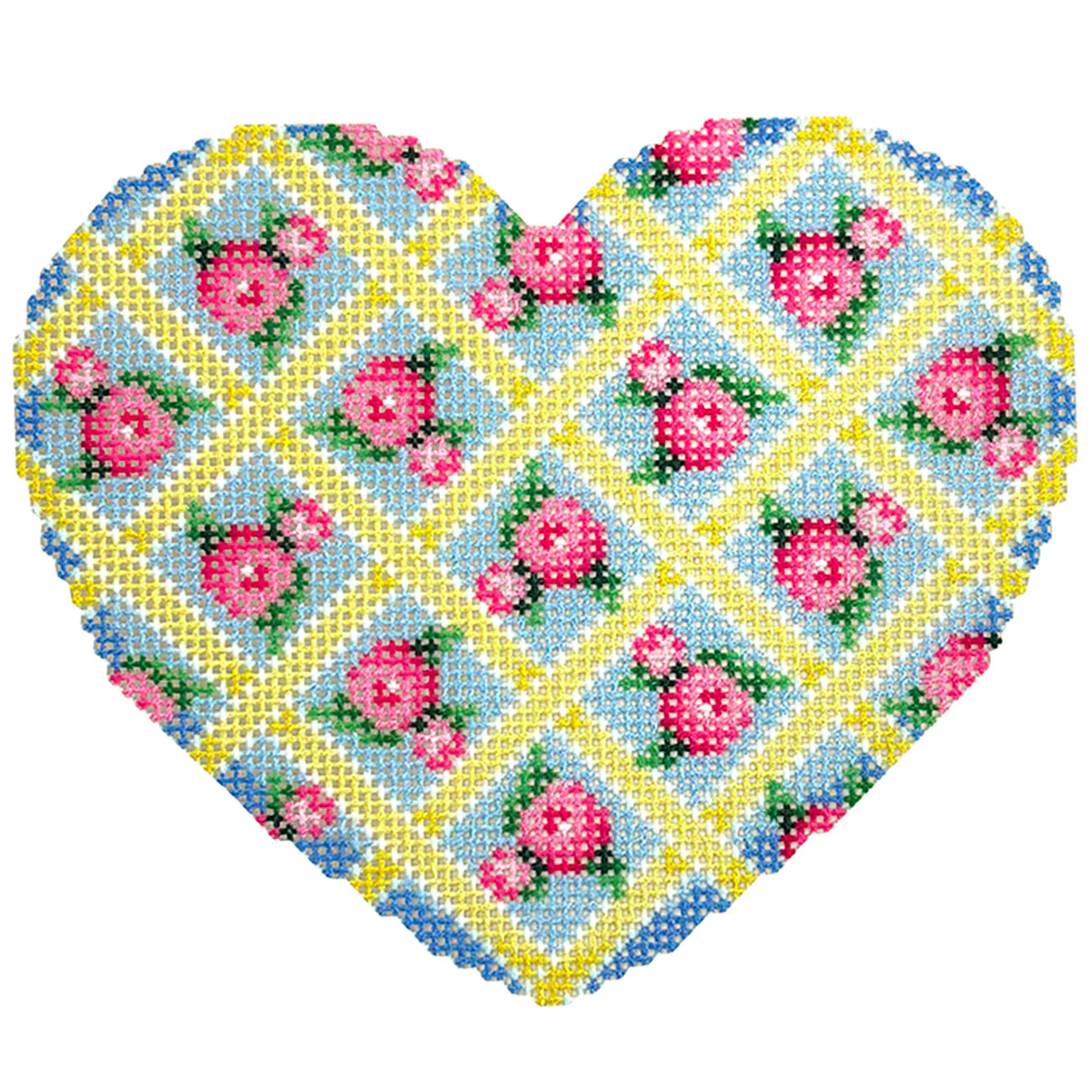Rose Lattice Heart Canvas