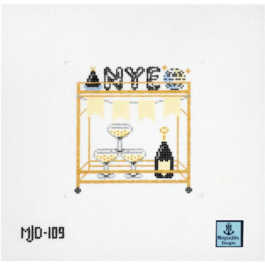 New Yar's Eve Bar Cart Canvas
