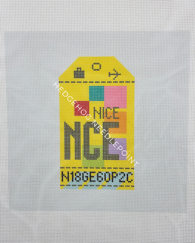 Nice Retro Travel Tag Needlepoint Canvas