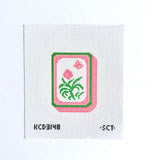 Orange Mahjong Flower Tile Printed Canvas