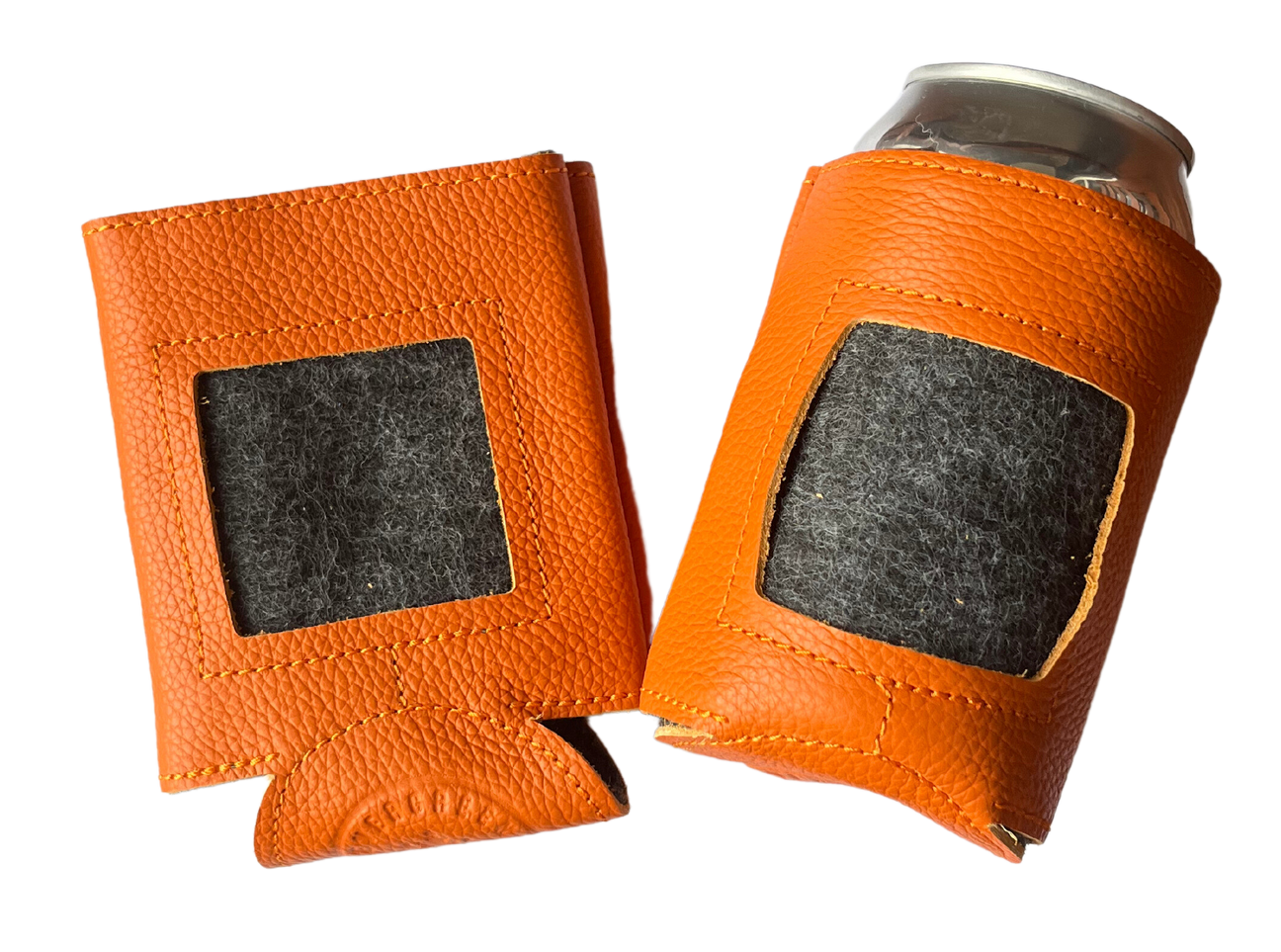 Self-Finishing Leather Can Cozy for Needlepoint, Classics, Standard Can Chestnut (Medium Brown)