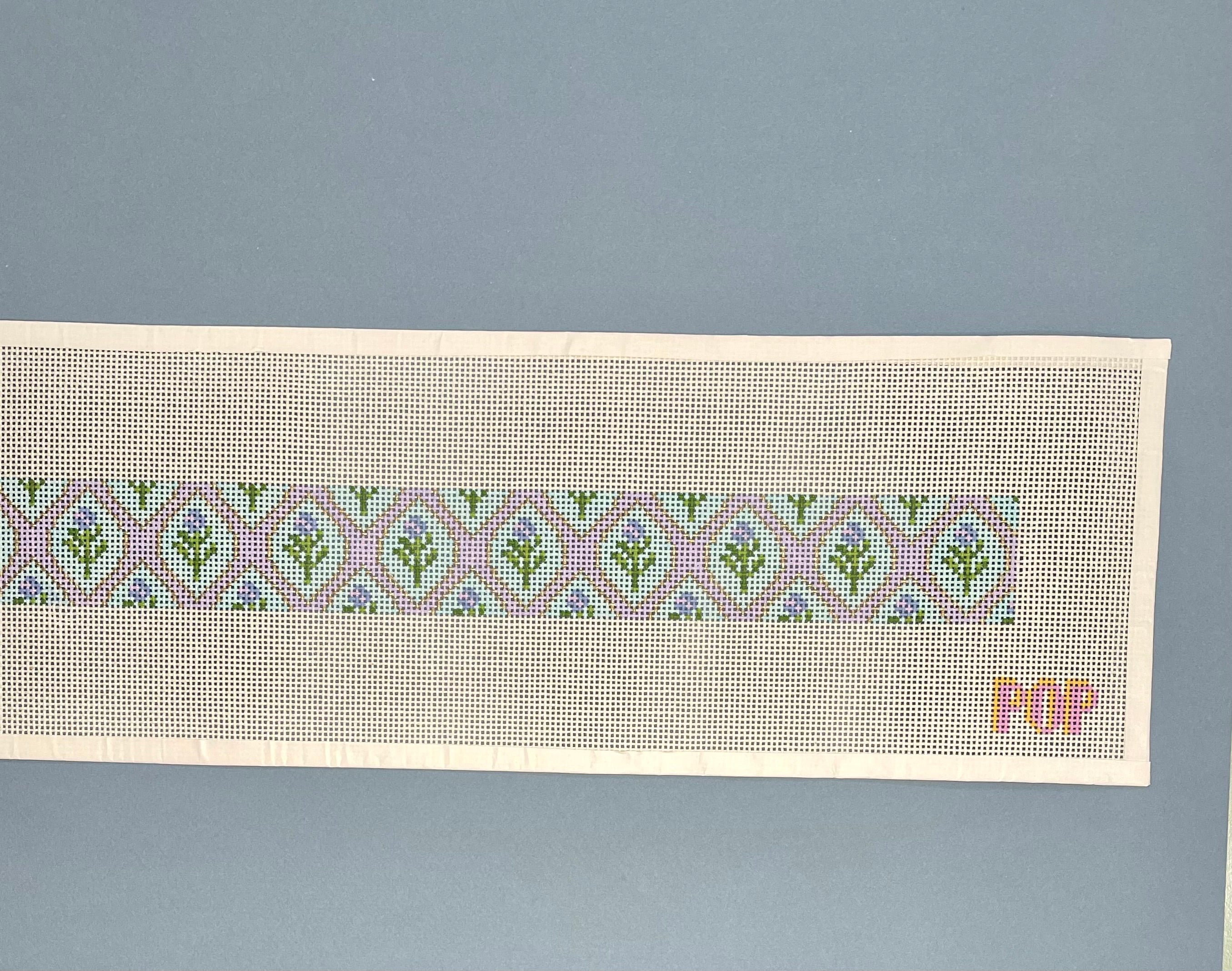 Lavender Turquoise Floral Bag Strap Canvas