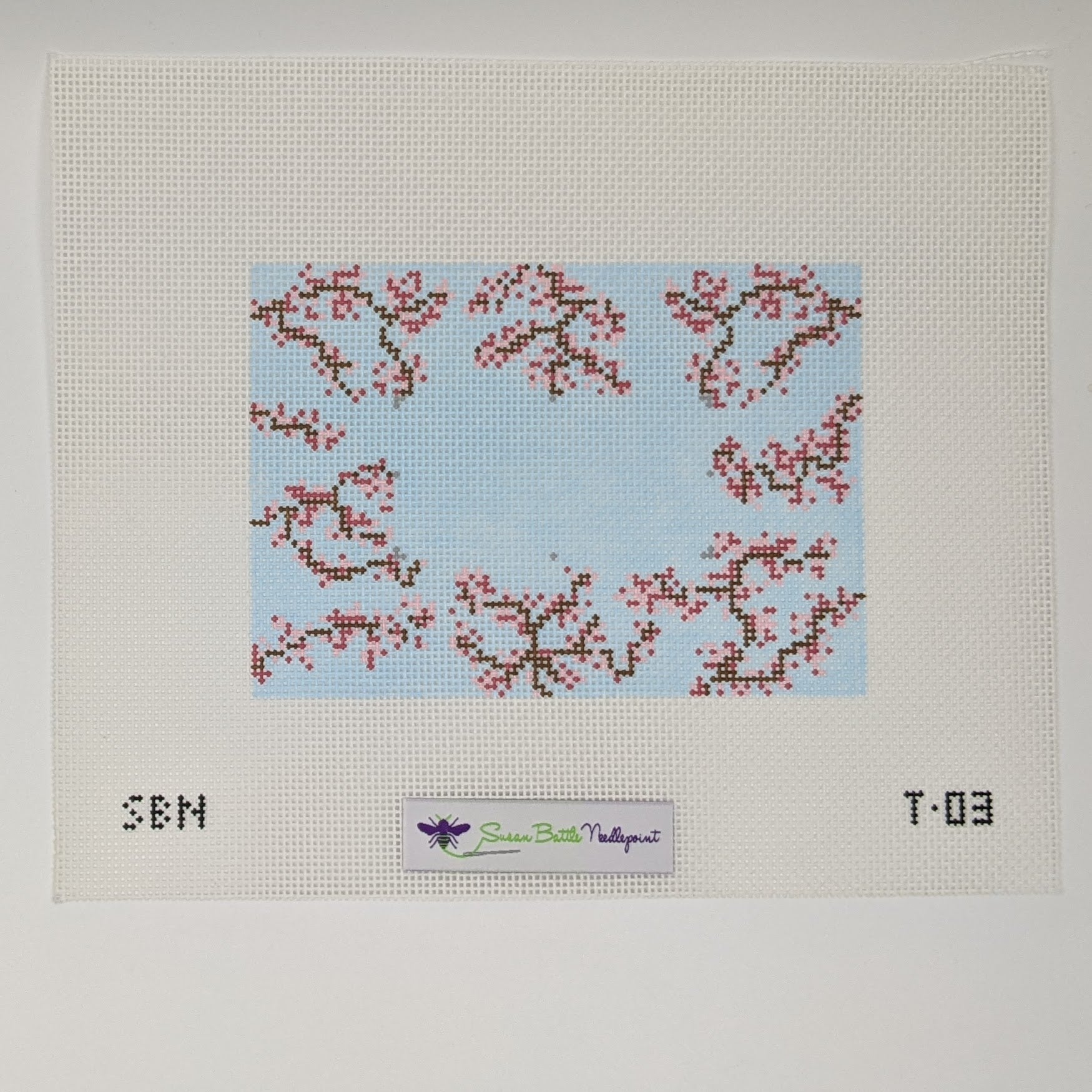 Cherry Blossoms on Blue Tray Insert Canvas