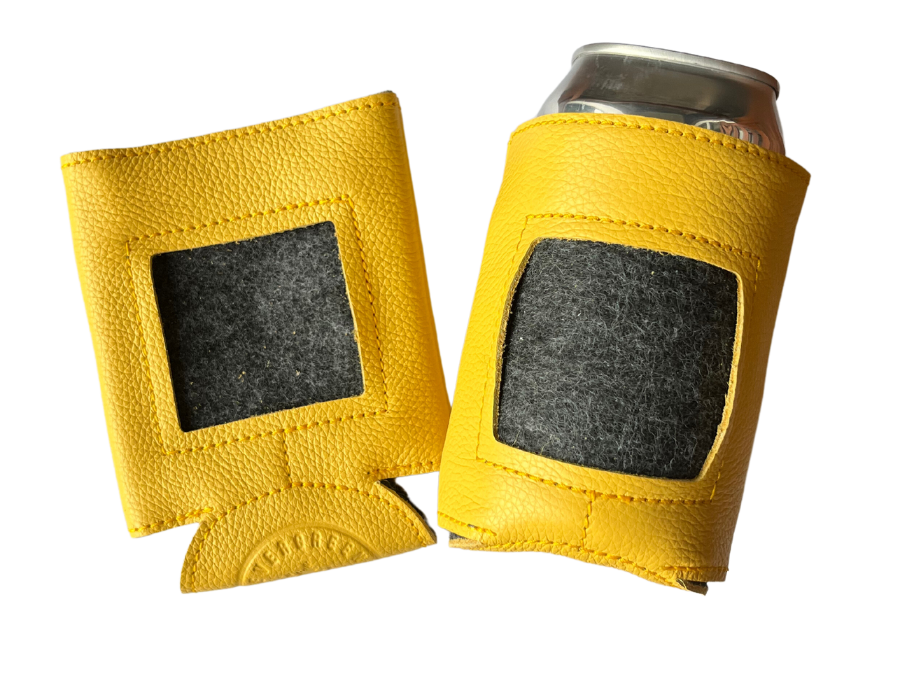 Self-Finishing Leather Can Cozy for Needlepoint, Classics, Standard Can Chestnut (Medium Brown)