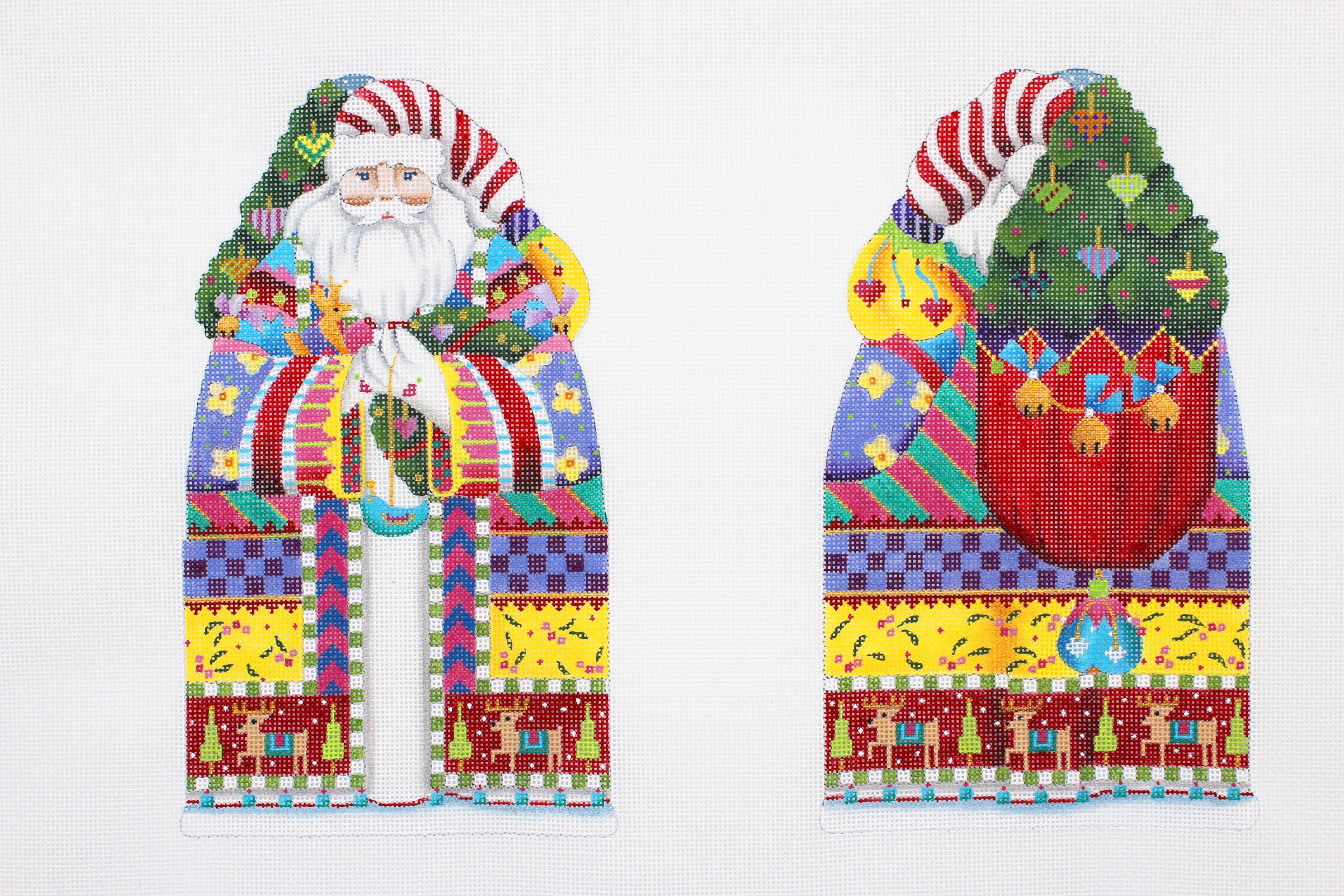 Patchwork Two-Sided Santa Canvas