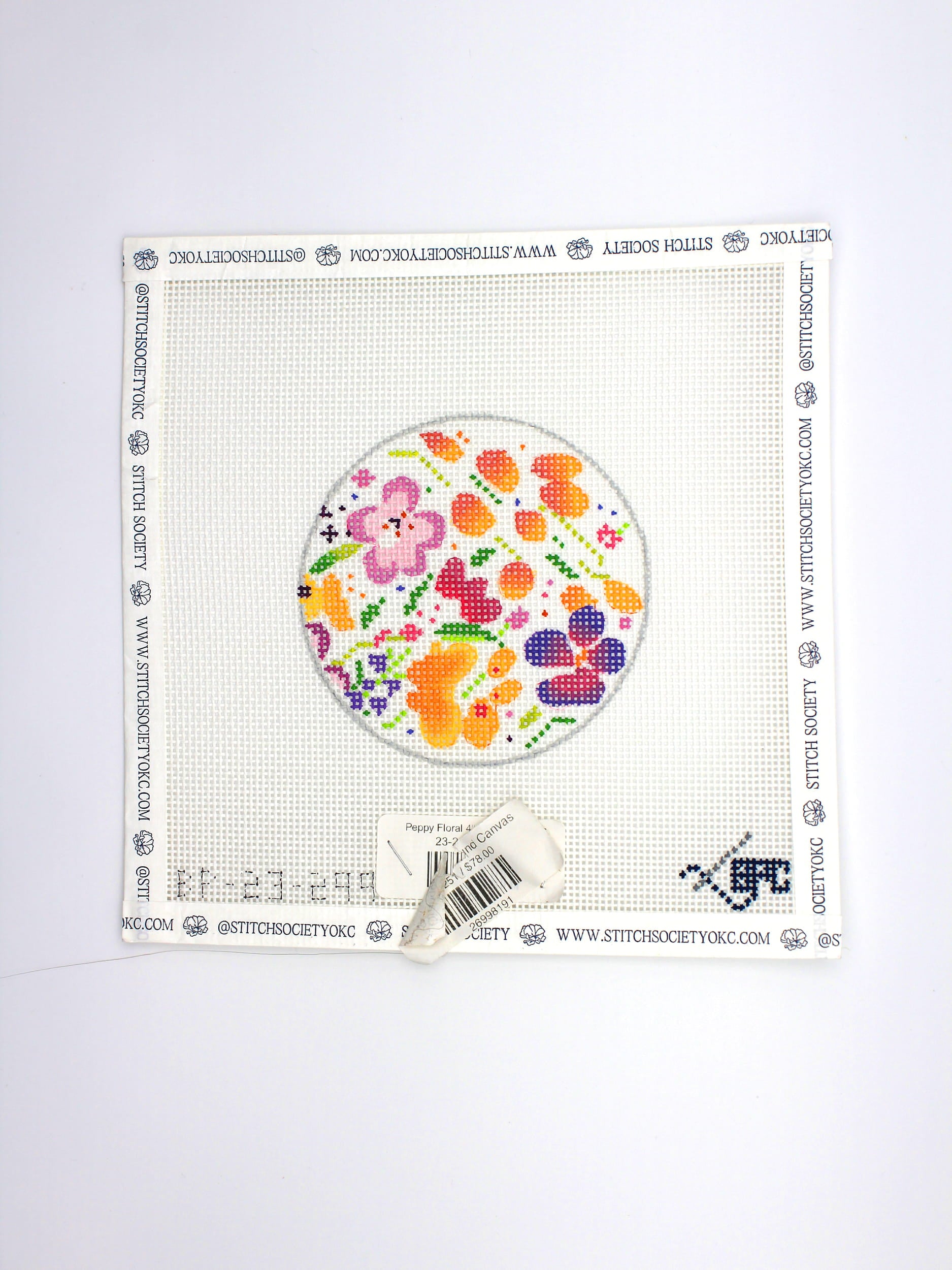 Peppy Floral 4" Round Canvas