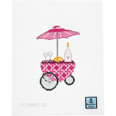 PInk Cane Rose Cart Canvas