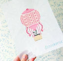 Pink Hot Air Balloon with Panda 18 mesh Needlepoint Canvas