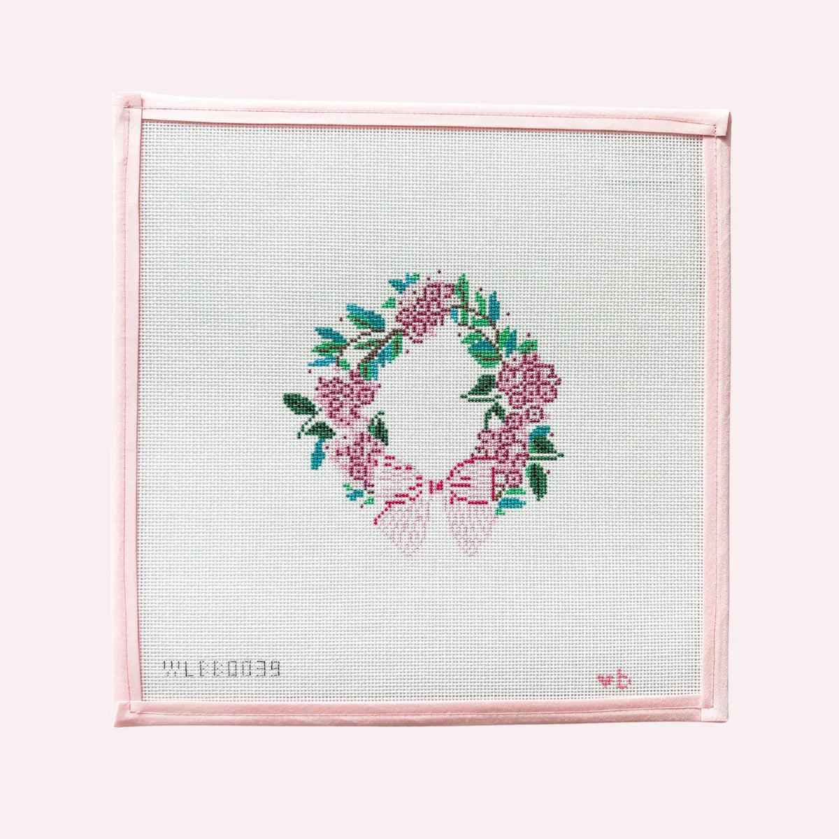 Pink Hydrangea Wreath Canvas