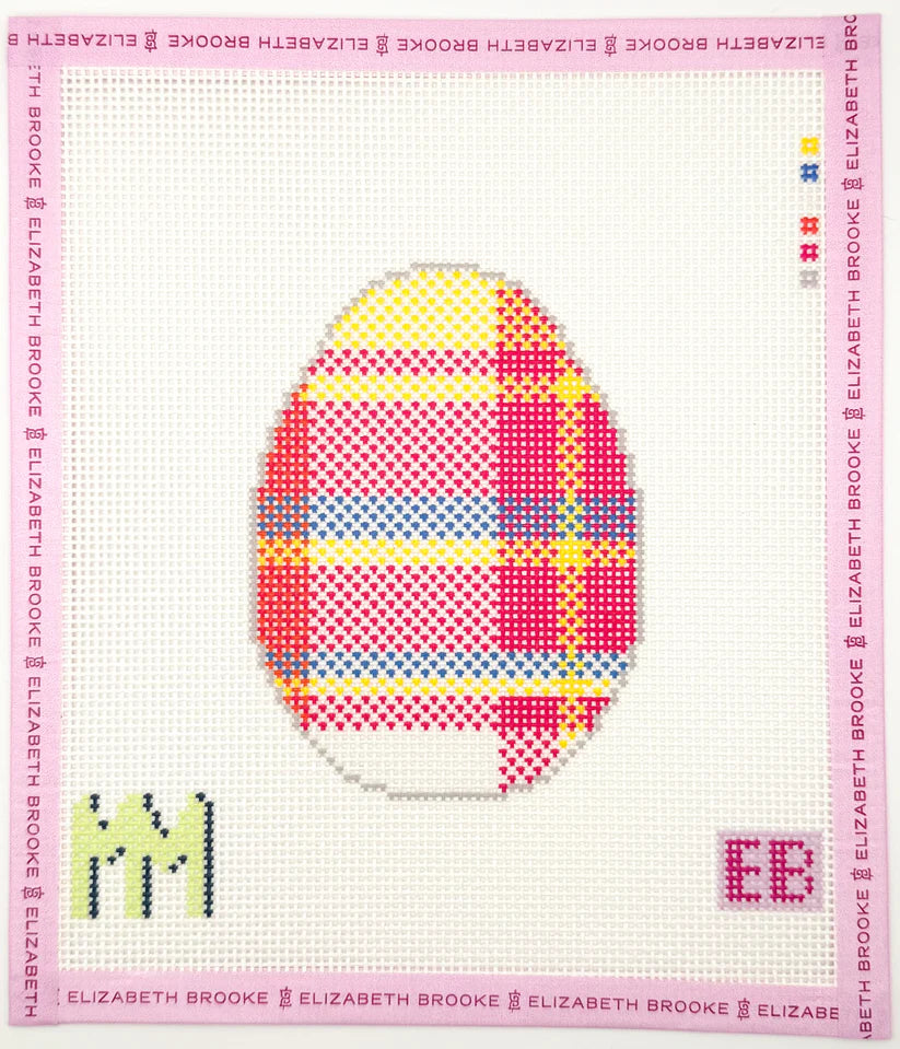 Pink Madras Plaid Egg Canvas