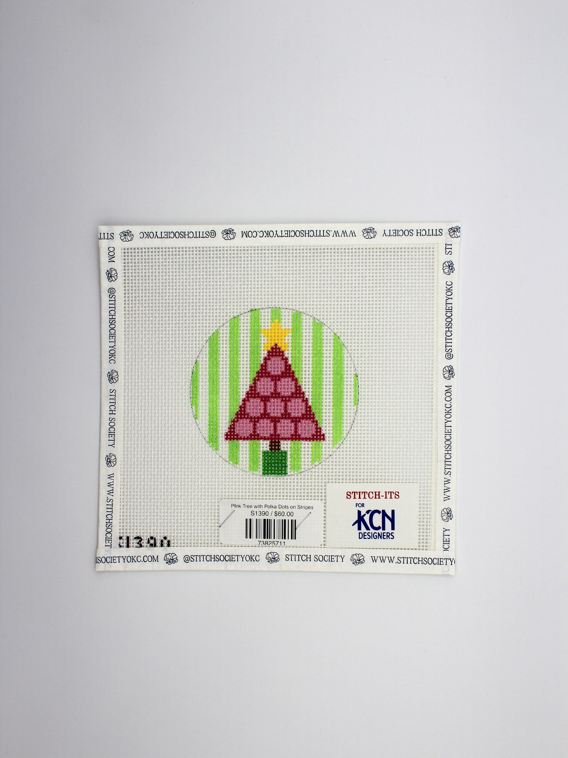 Pink Tree with Polka Dots on Stripes