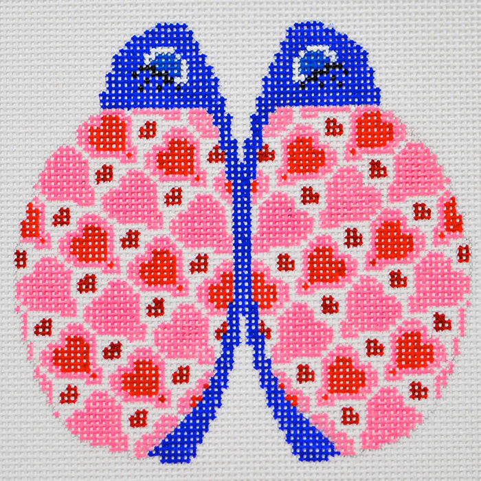 Pink and Red Hearts Petite Love Bug Canvas