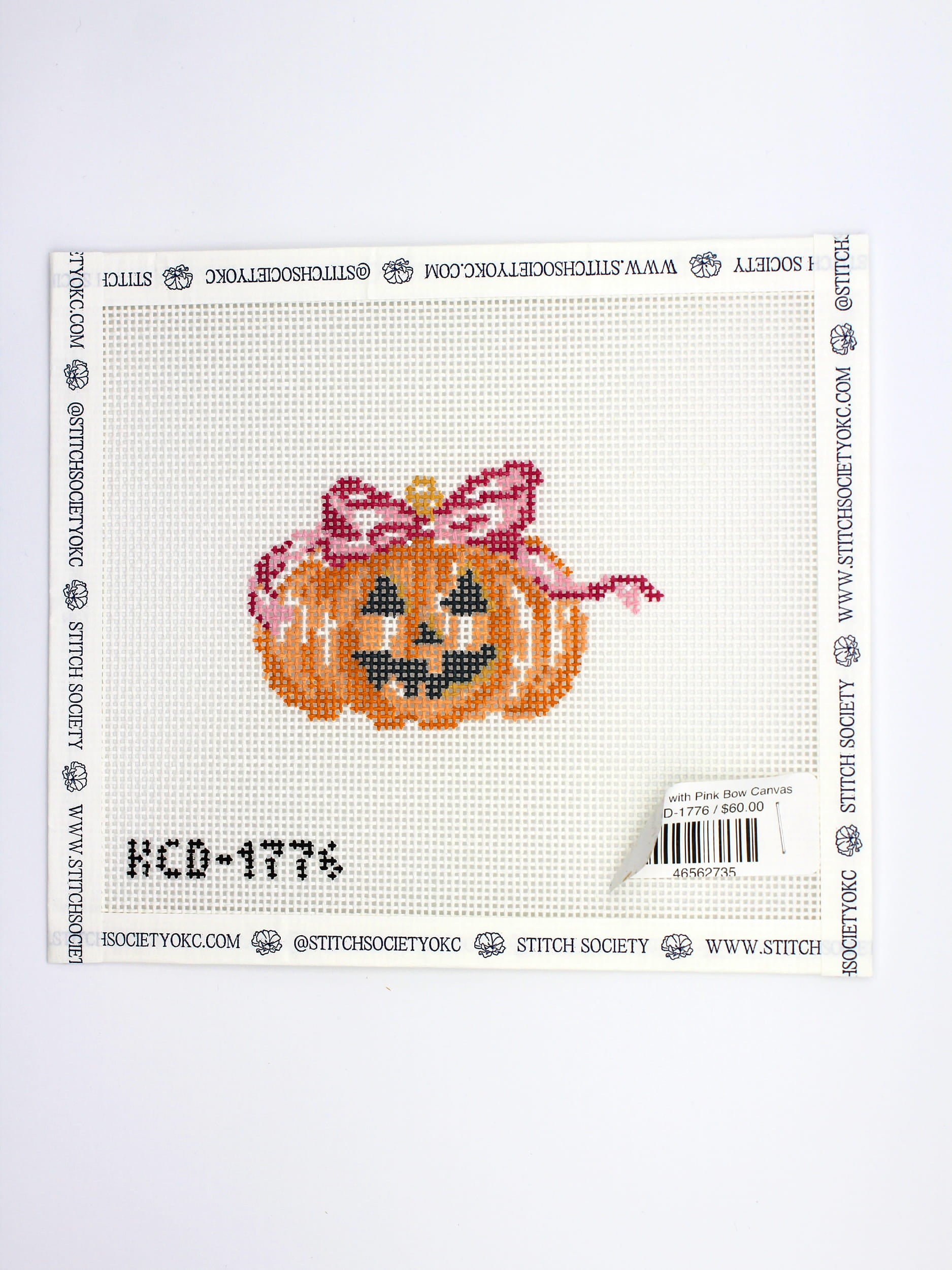 Pumpkin with Pink Bow Canvas