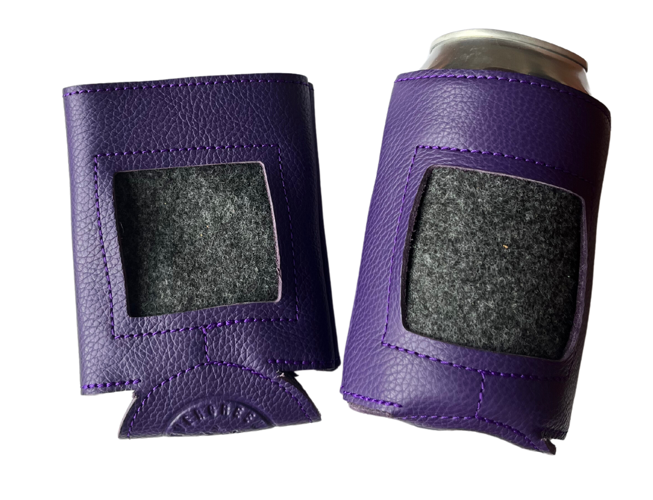 Self-Finishing Leather Can Cozy for Needlepoint, Classics, Standard Can Chestnut (Medium Brown)