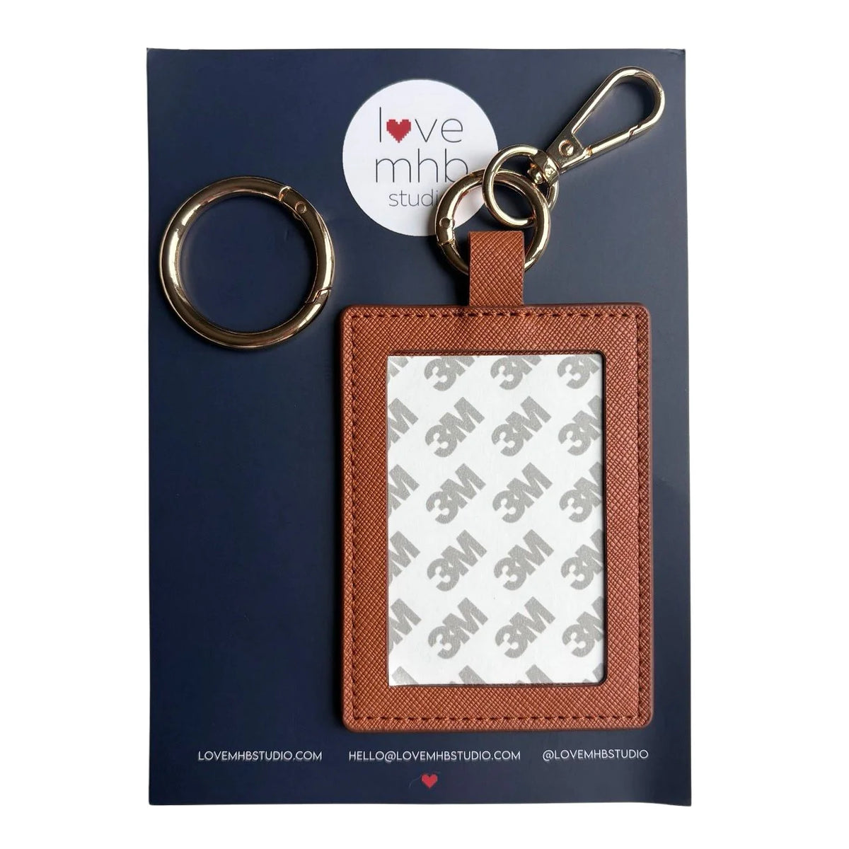 Self-Finishing Leather Charm (Rectangle) - Cognac