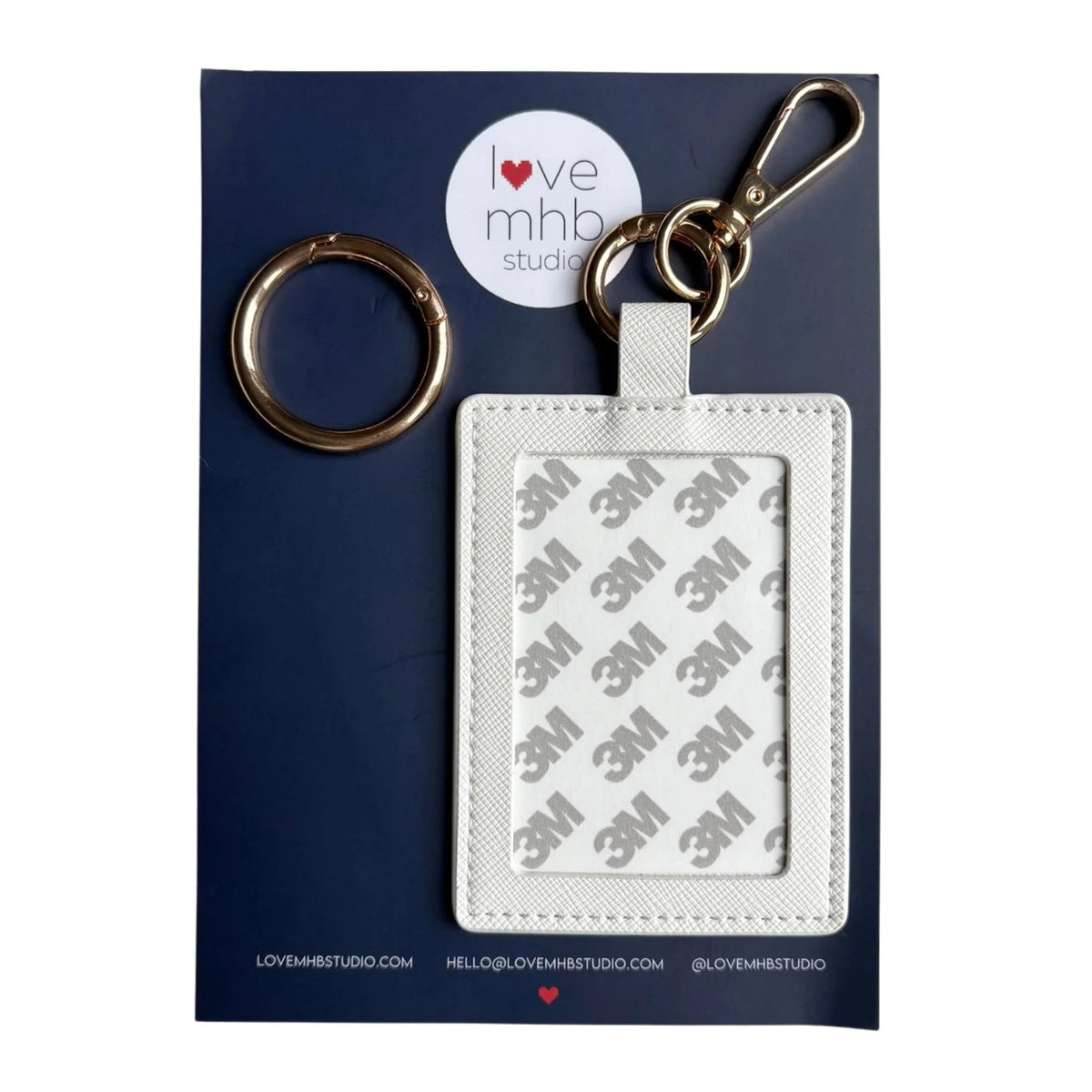 Self-Finishing Leather Charm (Rectangle) - White