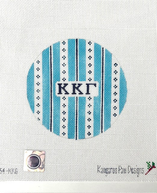 Large Retro Stripe Round - Kappa Kappa Gamma