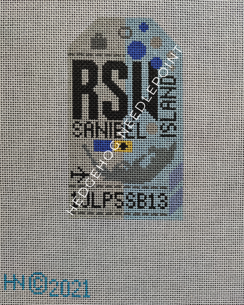 RSW Sanibel Island Retro Travel Tag Needlepoint Canvas