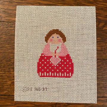 Red Angel with Pink Heart Canvas