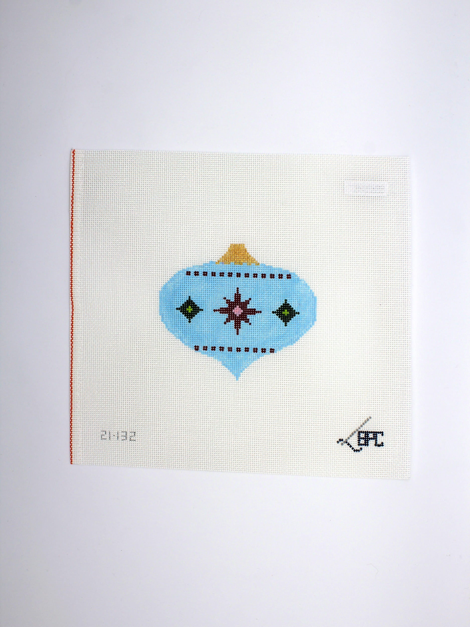 Retro Blue Ornament Canvas