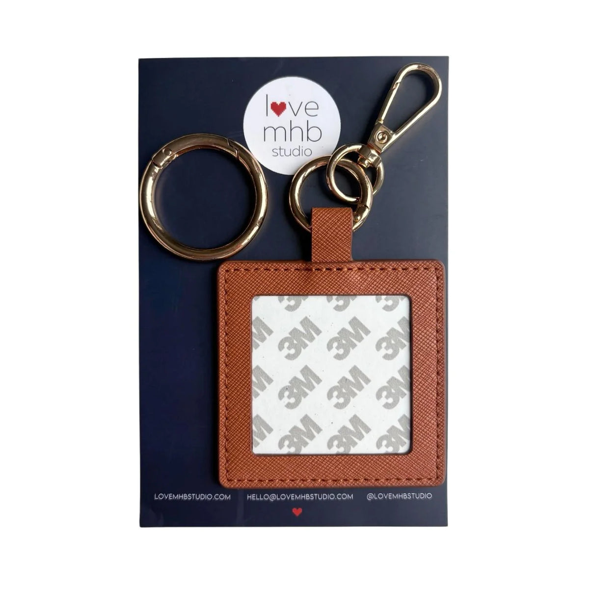 Self-Finishing Leather Charm (Square) - Cognac