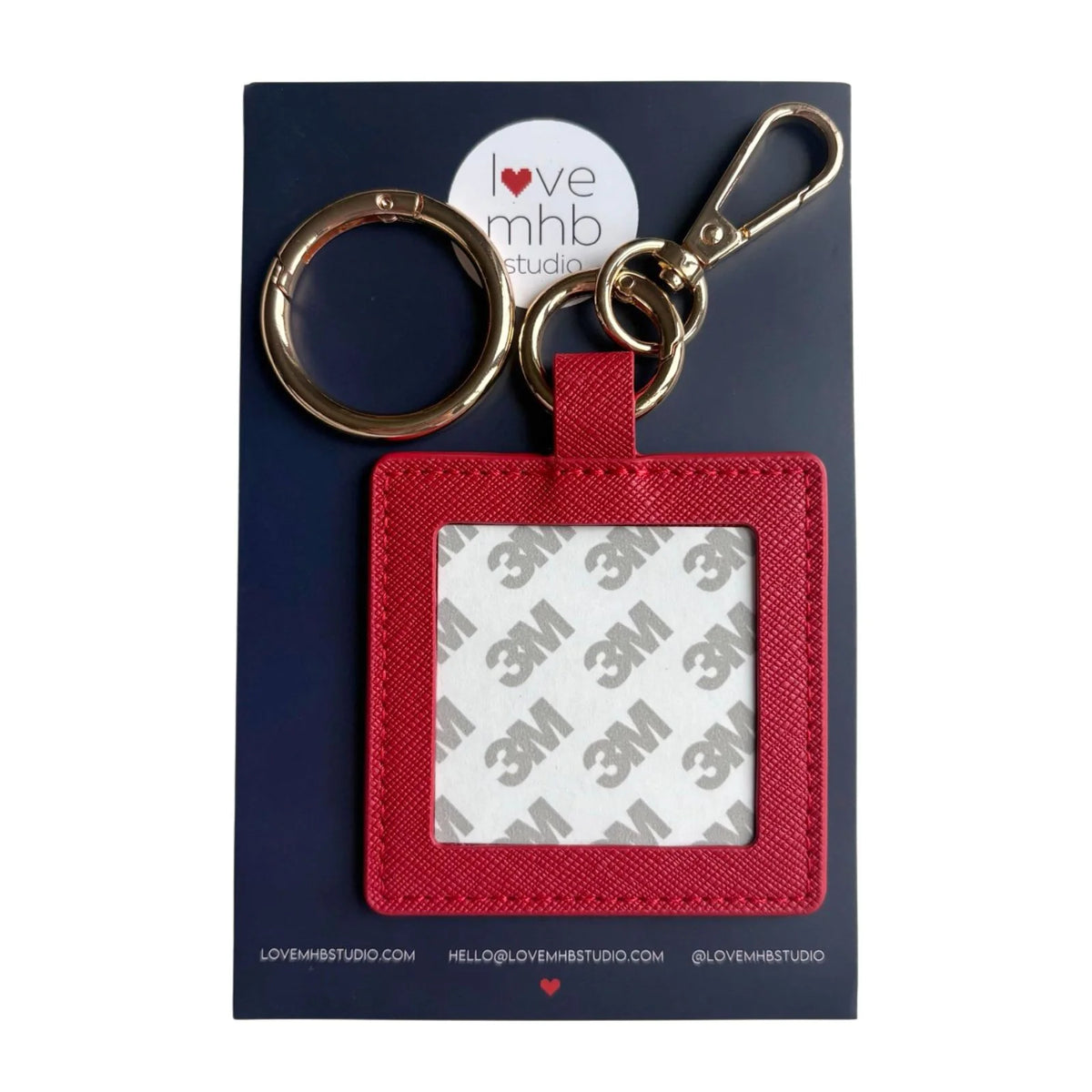 Self-Finishing Leather Charm (Square) - Red