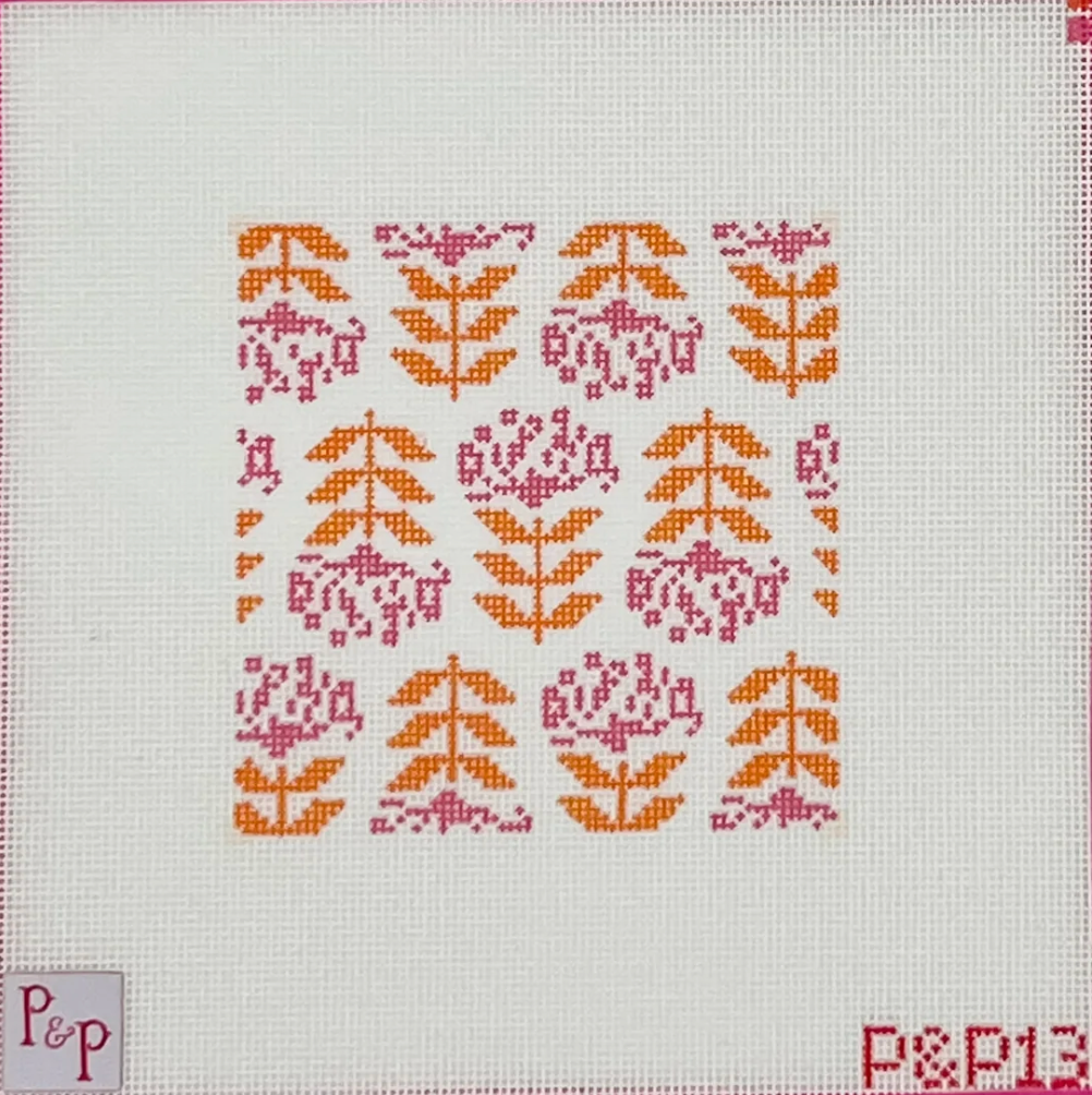 Blocked Begonia Coaster Canvas