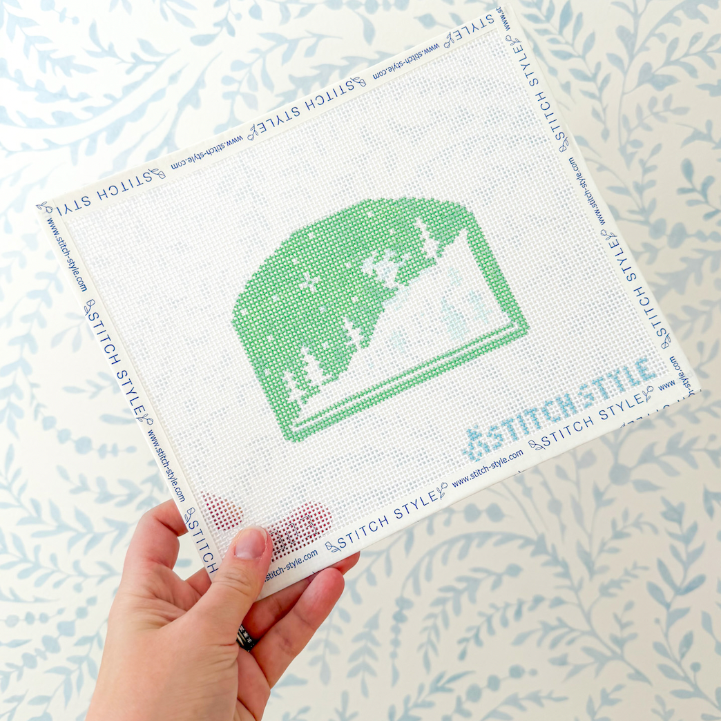 Mint Green Skier Silhouette