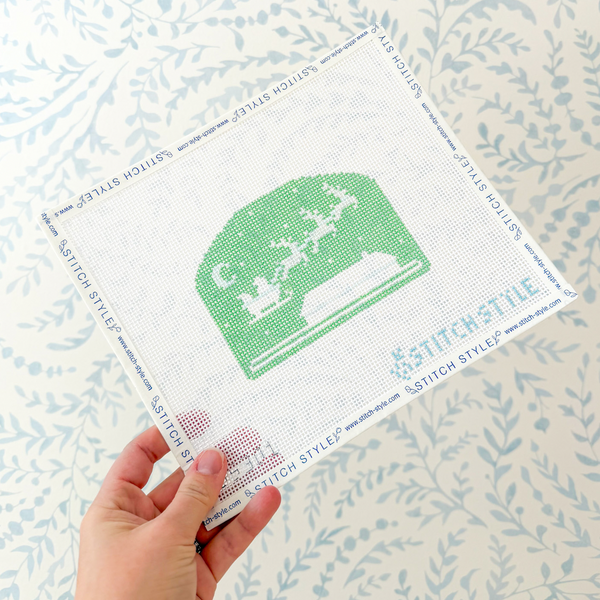 Mint Green Flying Santa Silhouette