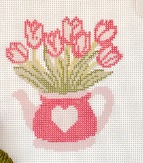 Heart Flower Teapot Canvas