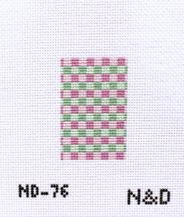 Beginner Pink & Green Check Bag Tag Canvas