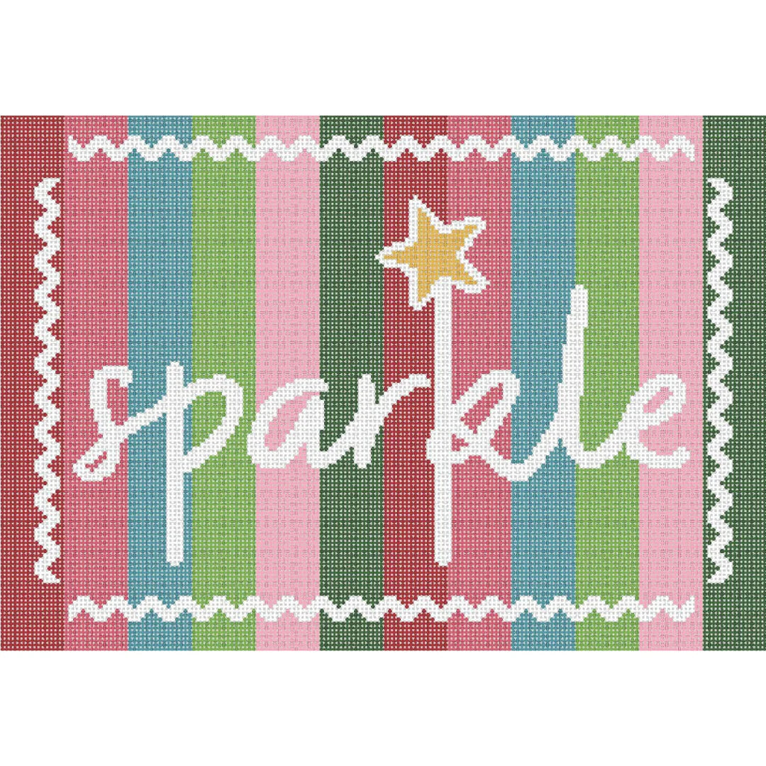 Sparkle on Stripes - Large Rectangle Canvas