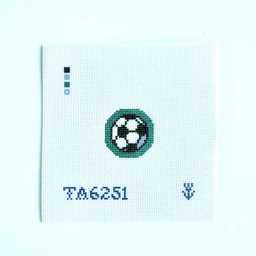 Soccer Ball Key Fob Insert Printed Canvas