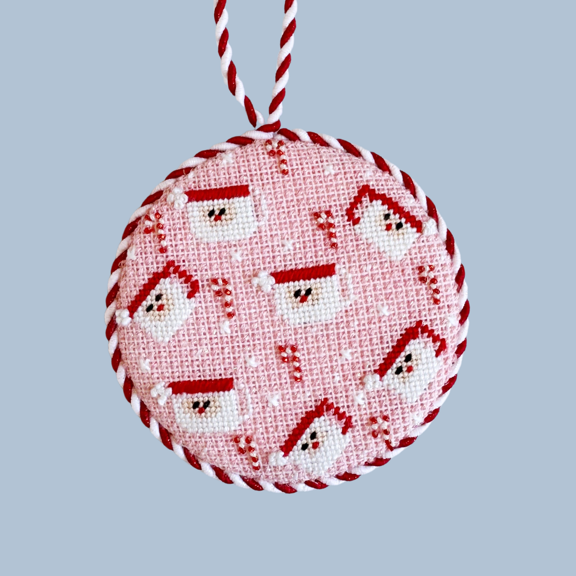 Pink Santa Mug Round Canvas