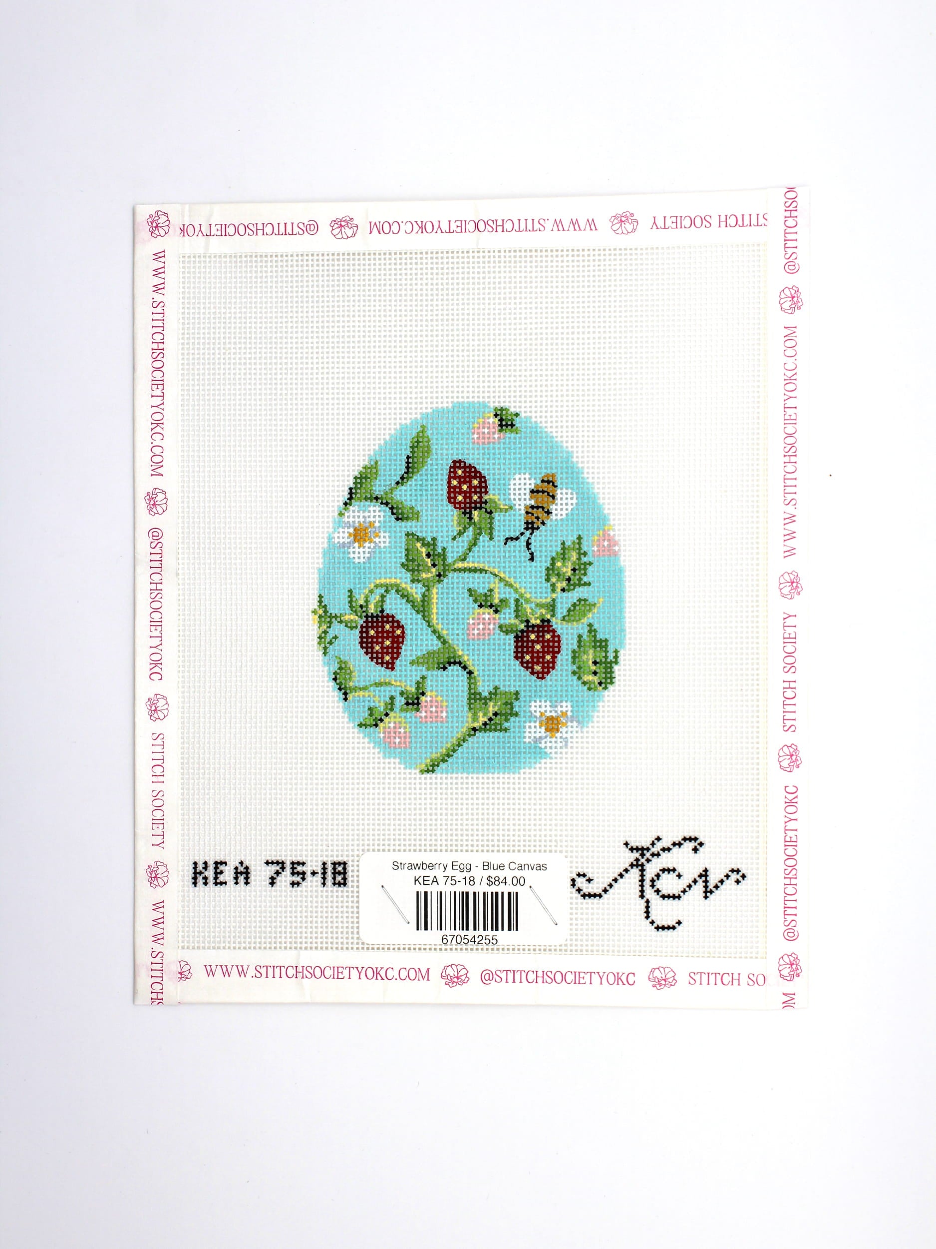 Strawberry Egg - Blue Canvas