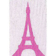 TTPC013D Eiffel Tower - Hot Pink with Light Pink Background Canvas