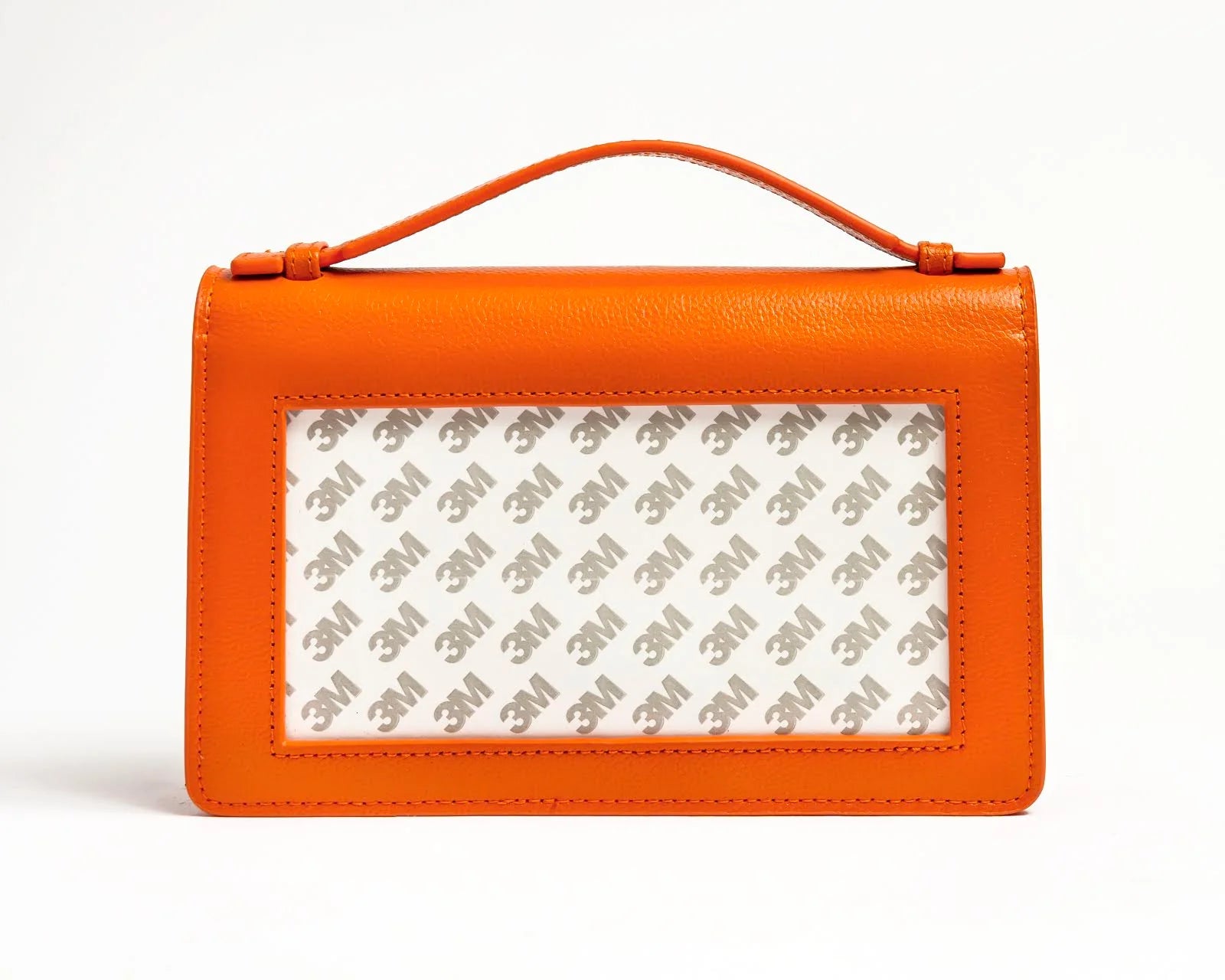 The Everyday Clutch - Tangerine + Silver Chain