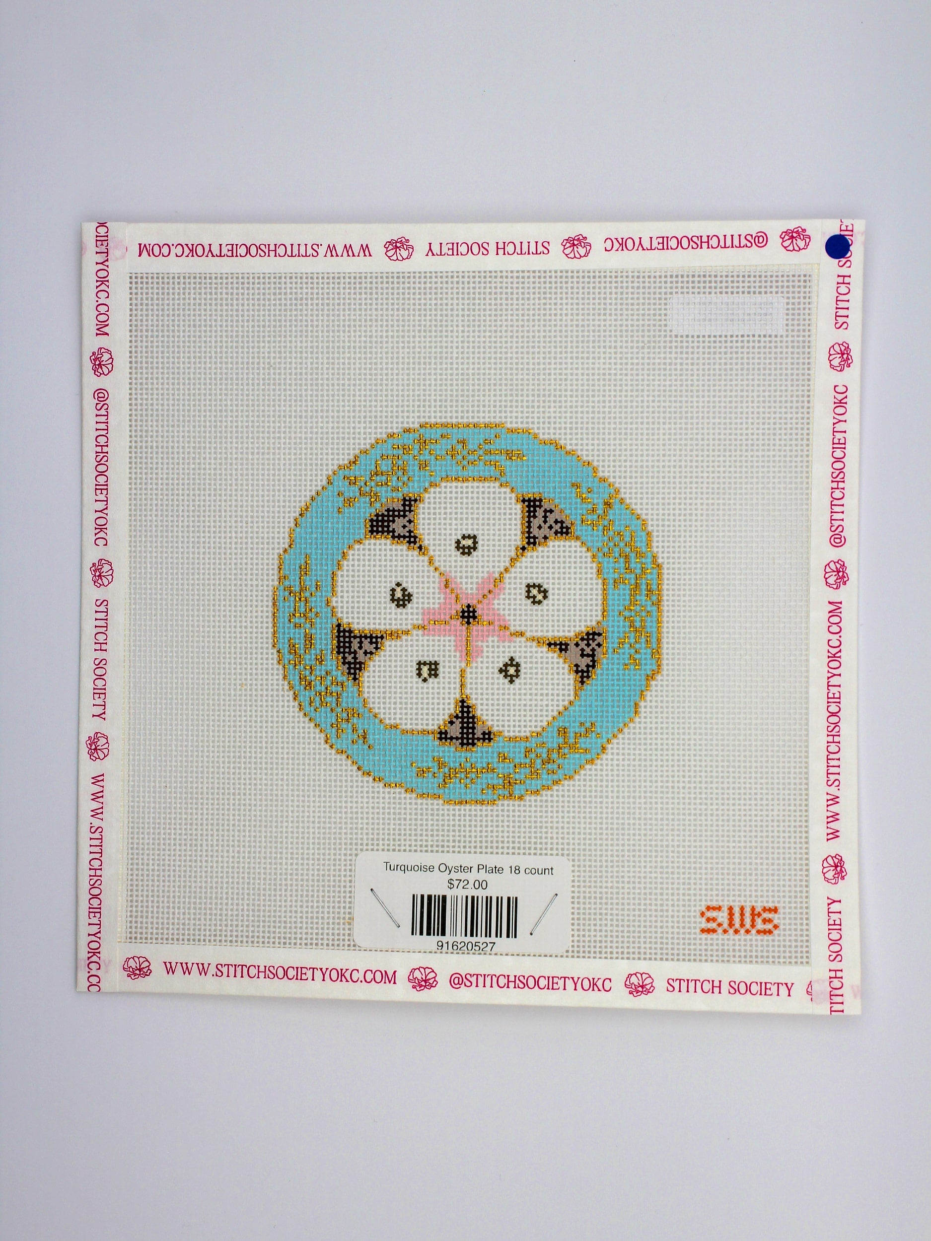 Turquoise Oyster Plate 18 count
