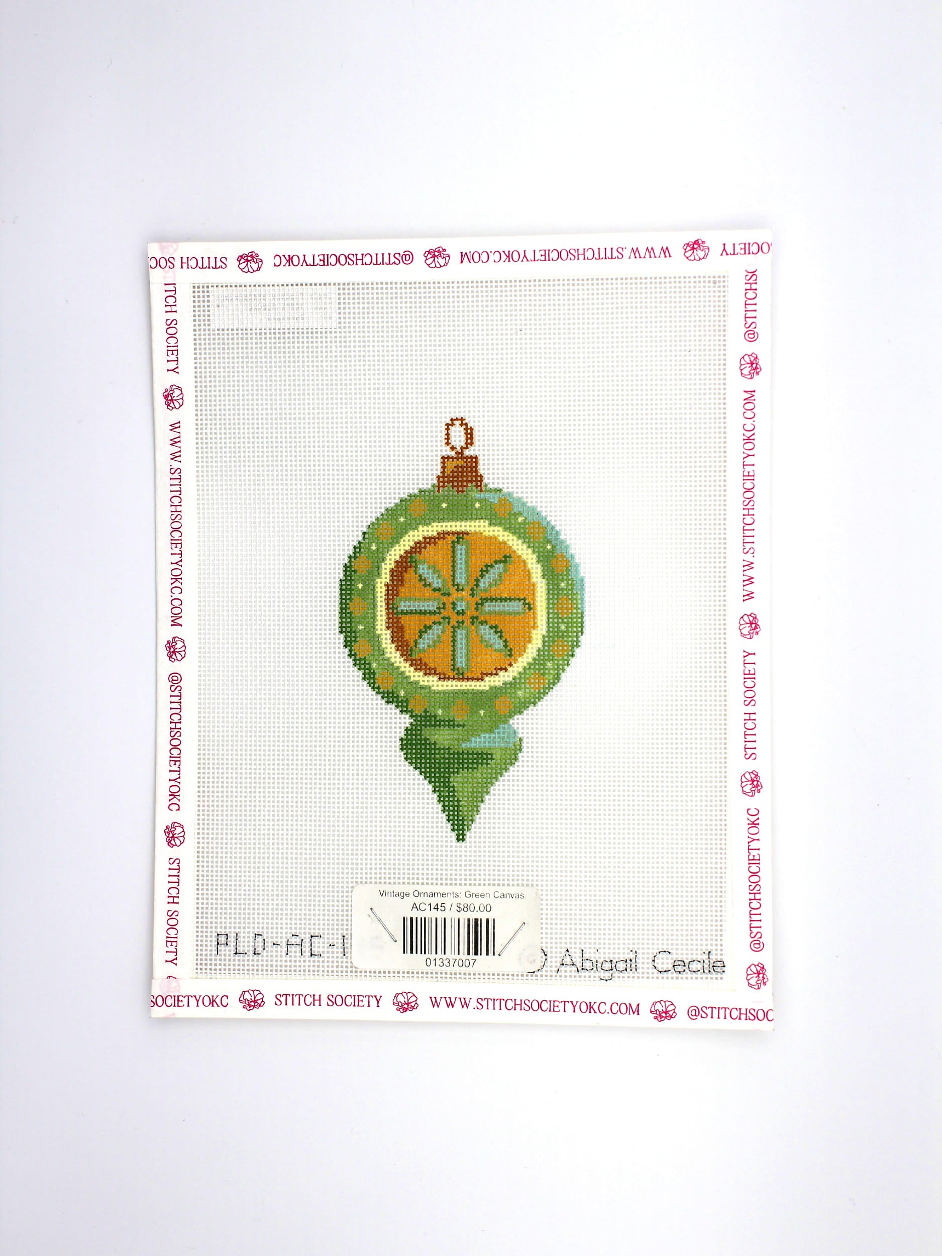 Vintage Ornaments: Green Canvas