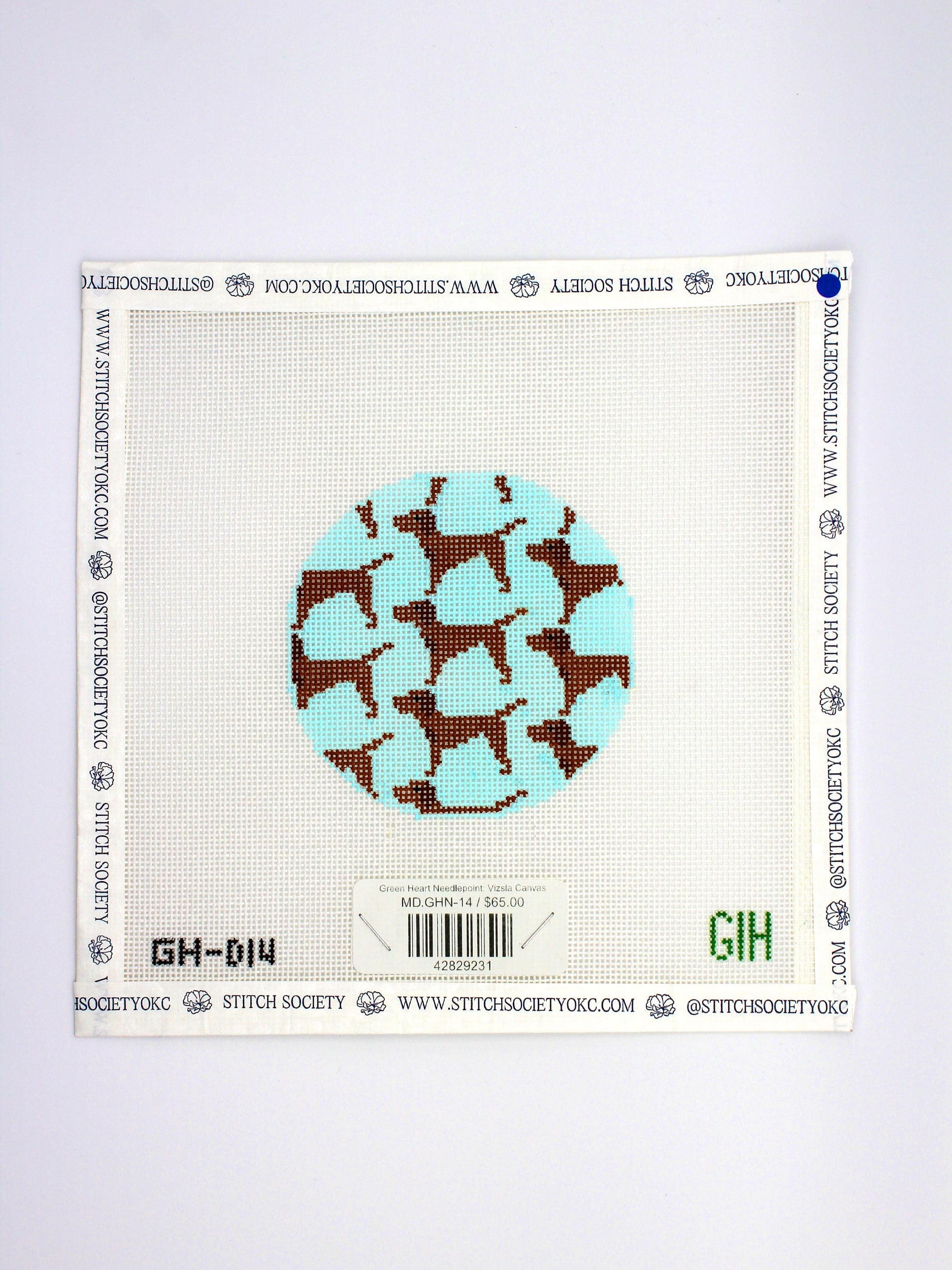 Green Heart Needlepoint: Vizsla Canvas