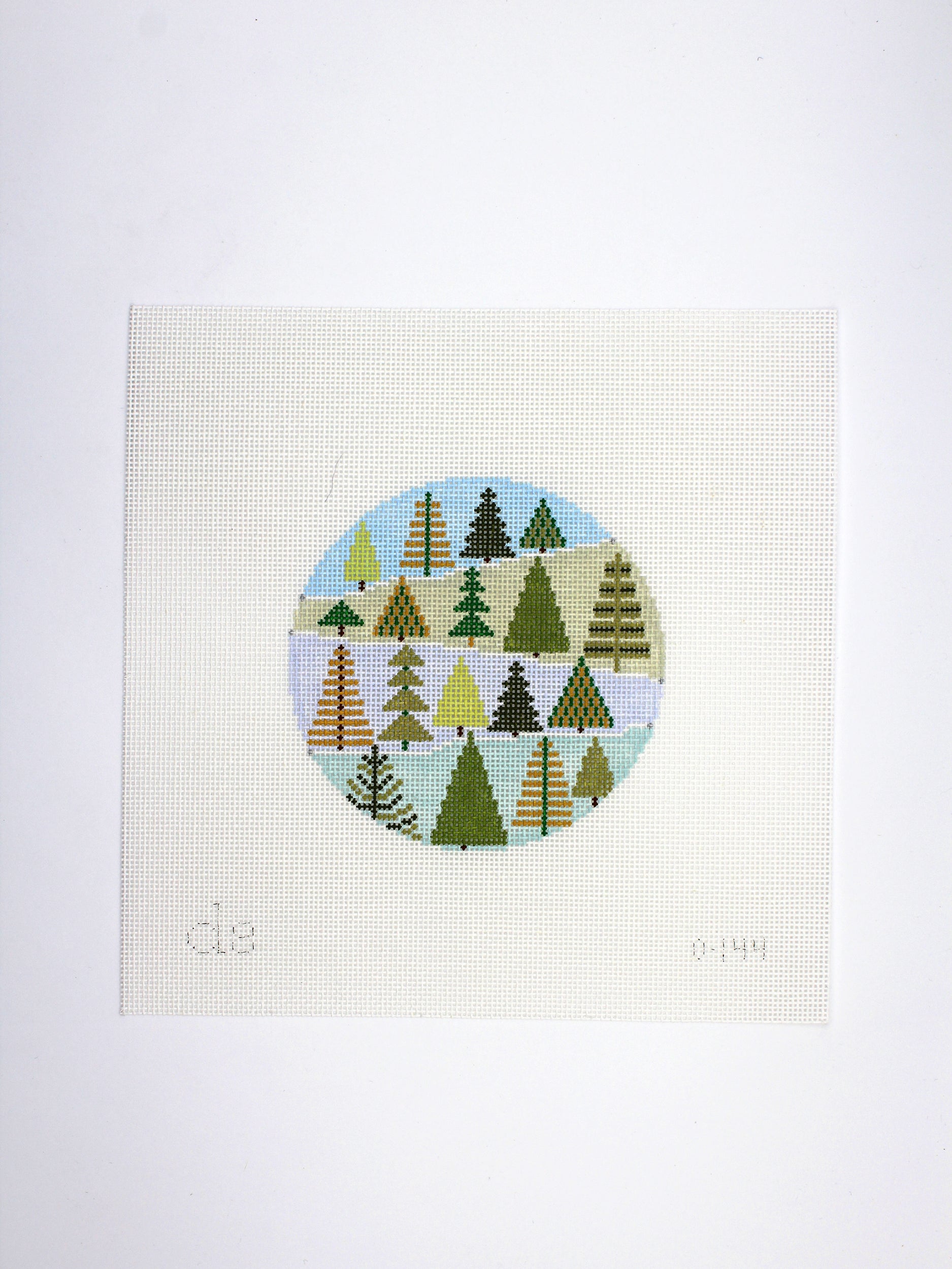 Winter Trees Round Canvas