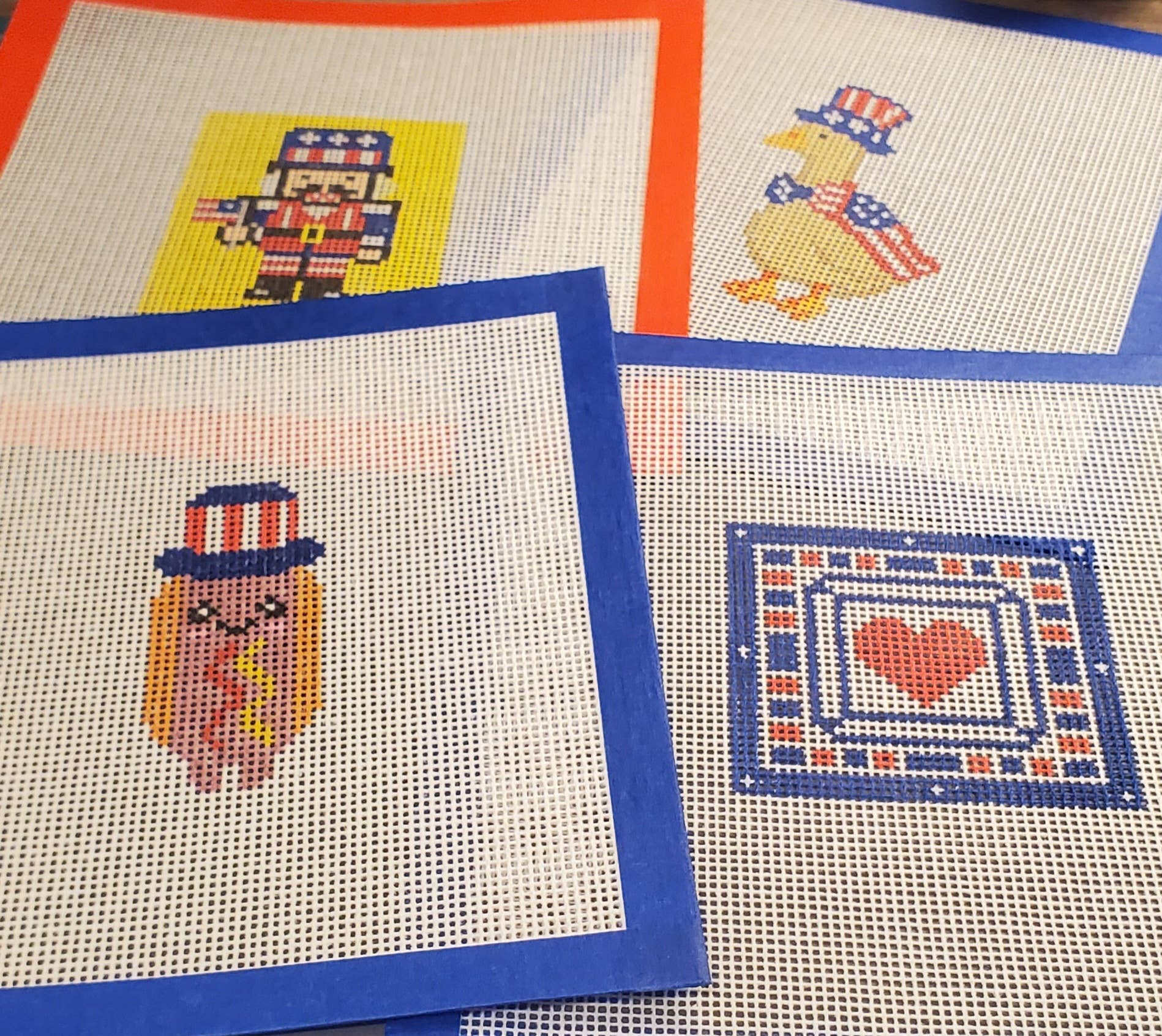 Needlepoint canvas goose Americana 4th of July series