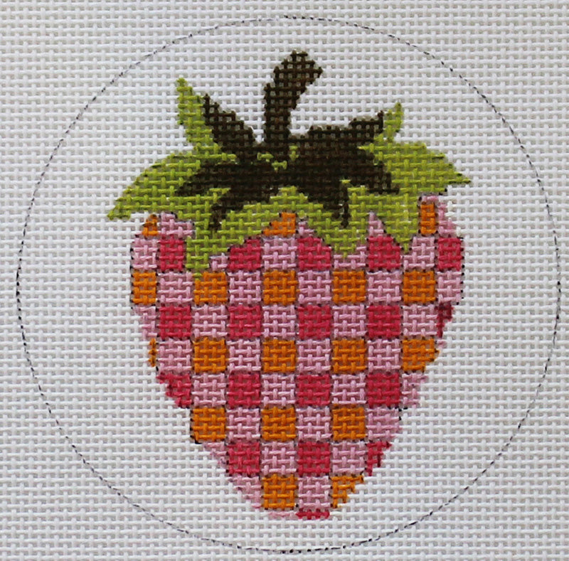 Strawberries: Pink & Orange Checks Canvas