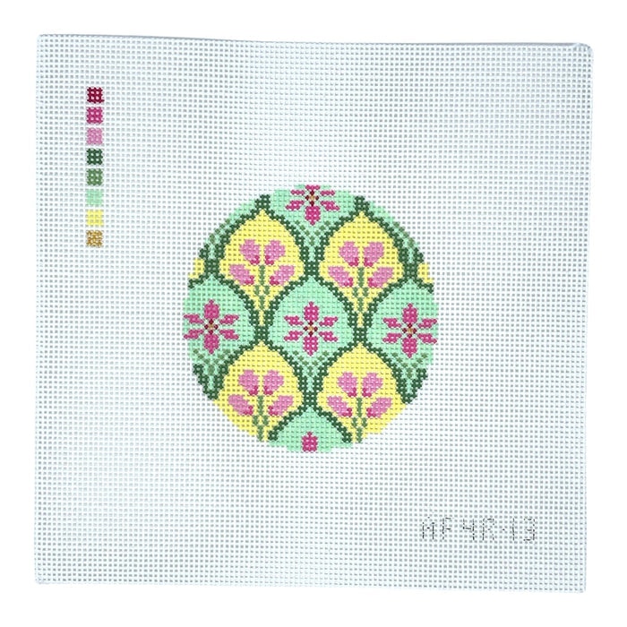 Alpine Flowers 4" Round Canvas
