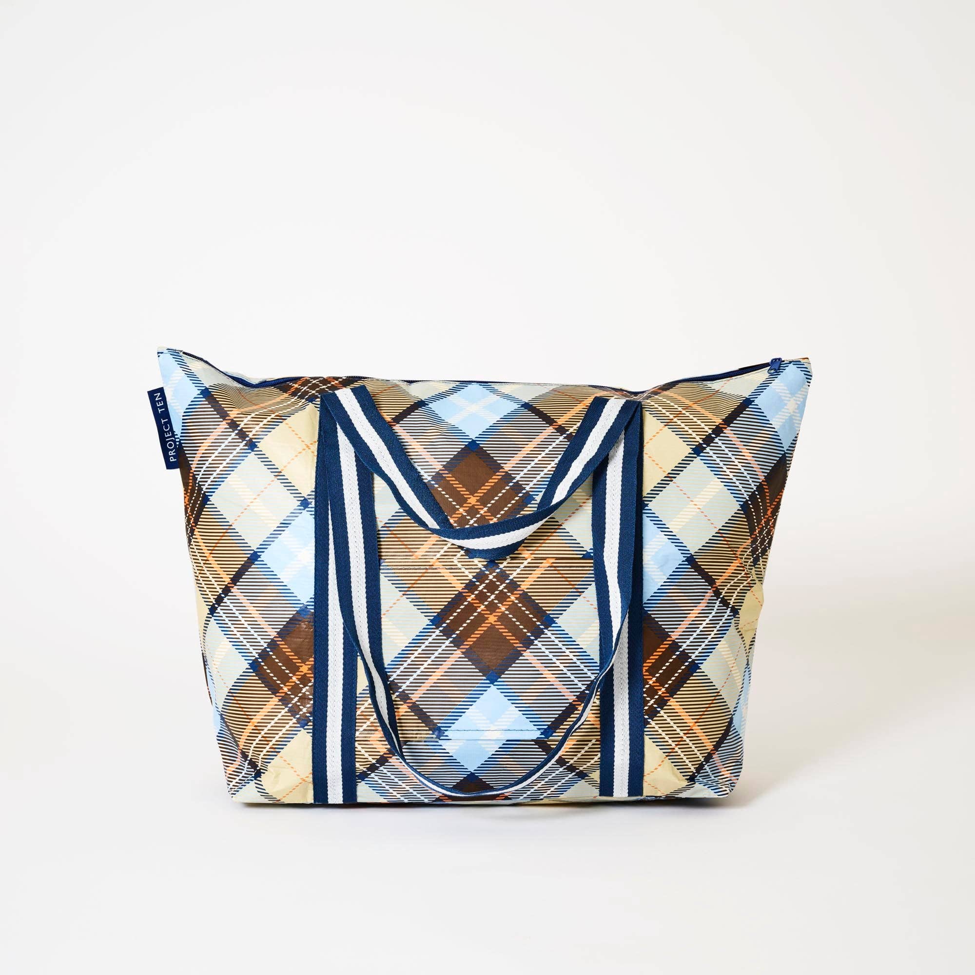 Zip Medium Tote – Country Plaid