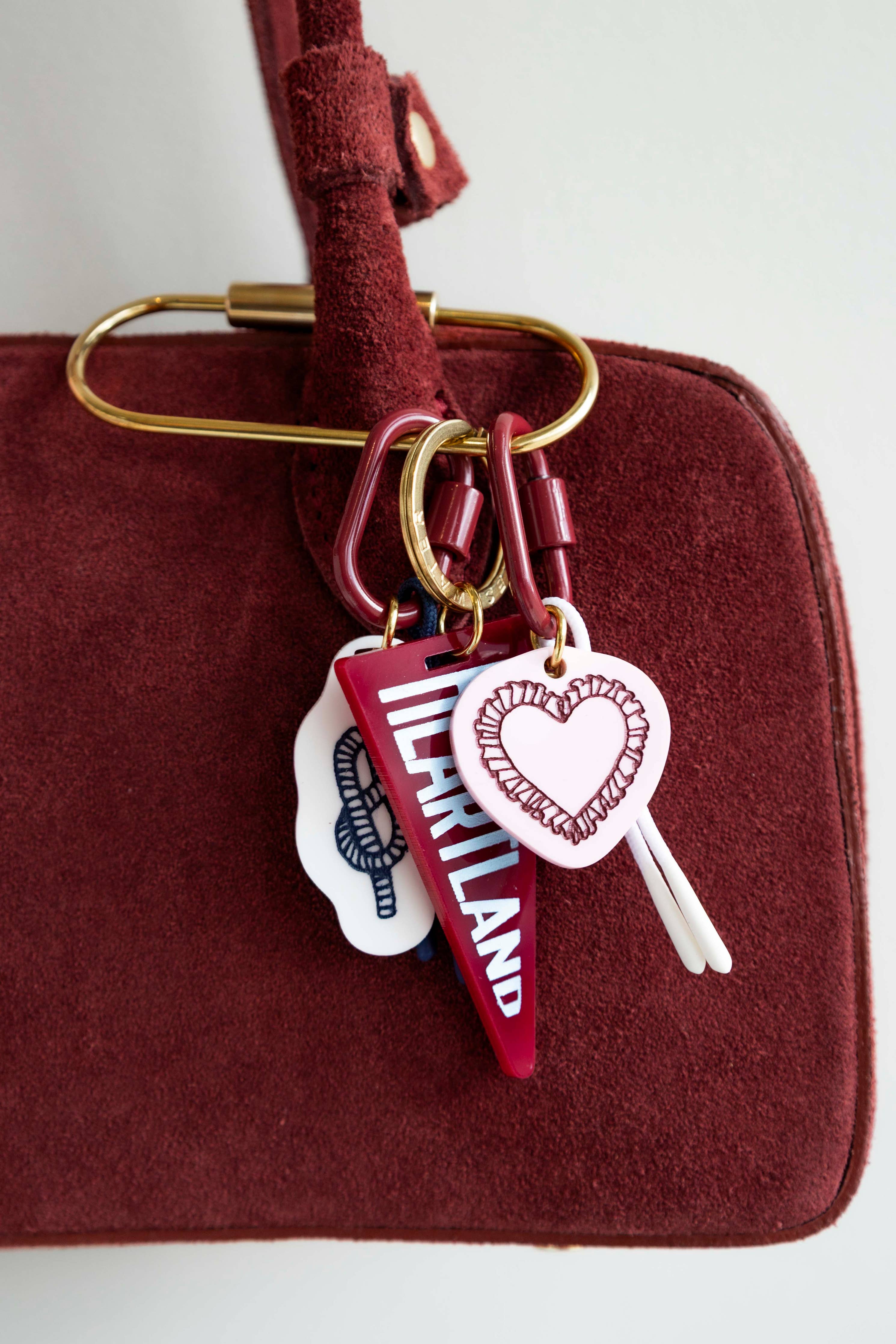 Ruffled Heart Bag Charm